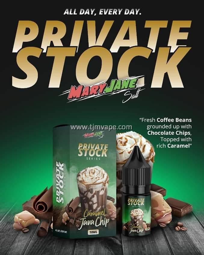 PRIVATE STOCK SALT CARAMEL JAVA CHIP 10ML 35MG 50MG