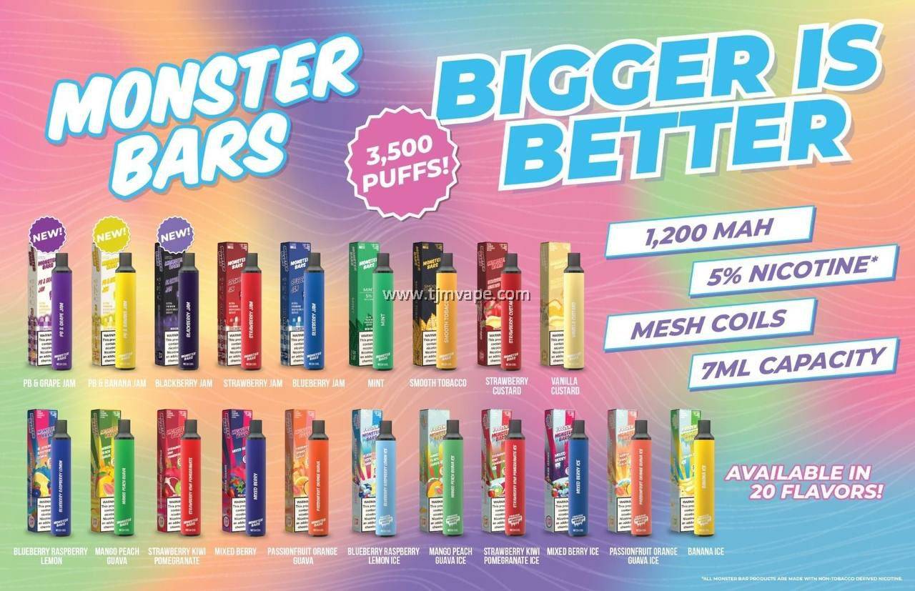 MONSTER BARS XL 3500 PUFFS